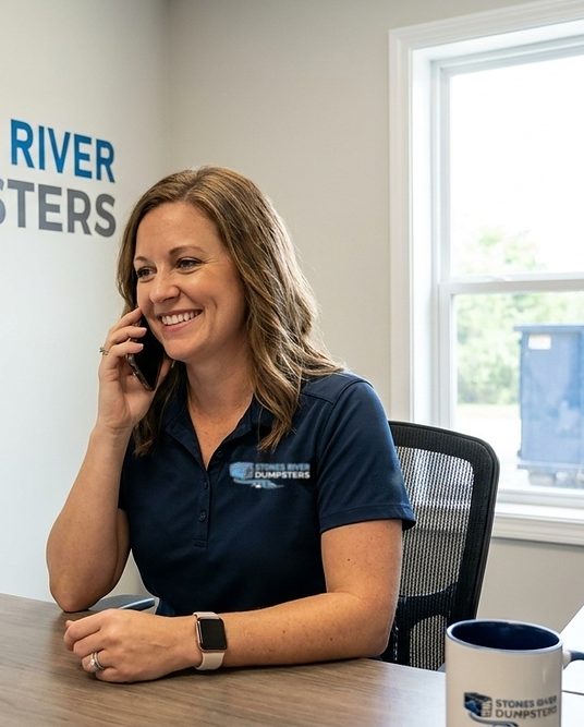 Stones River Dumpsters customer care on the phone