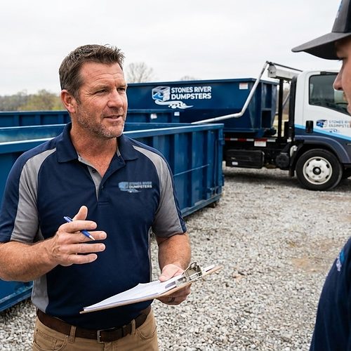 Stones River Dumpsters hauls the dumpster away when you're done